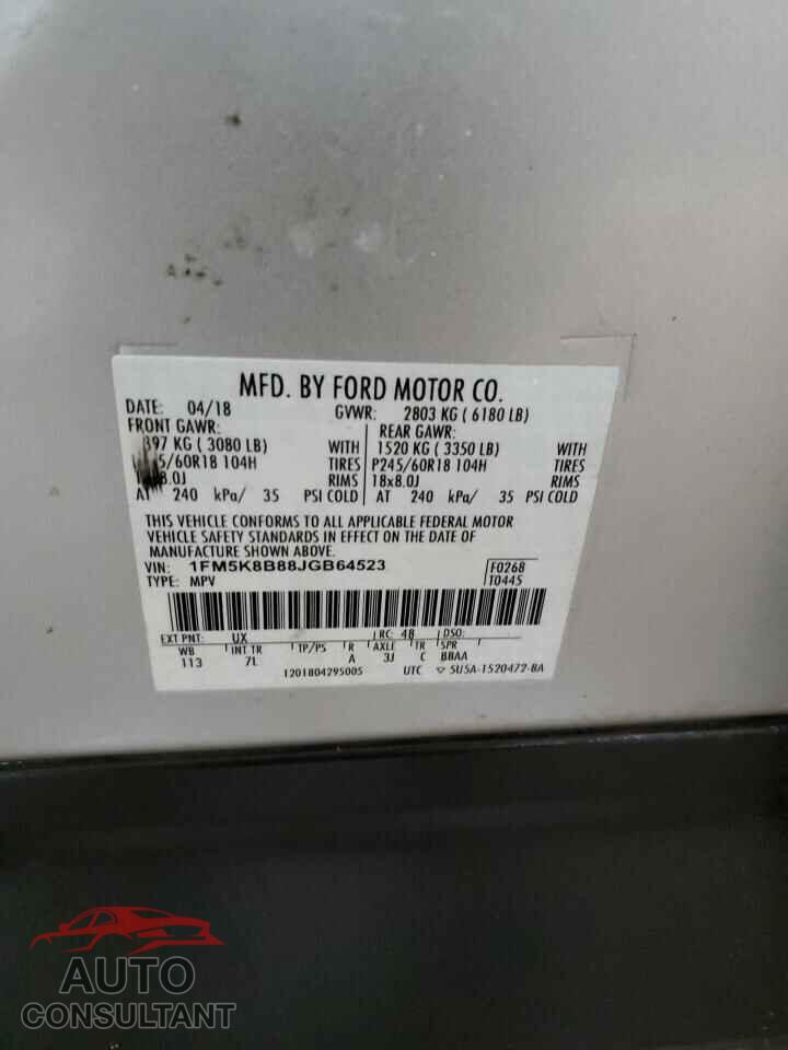 FORD EXPLORER 2018 - 1FM5K8B88JGB64523