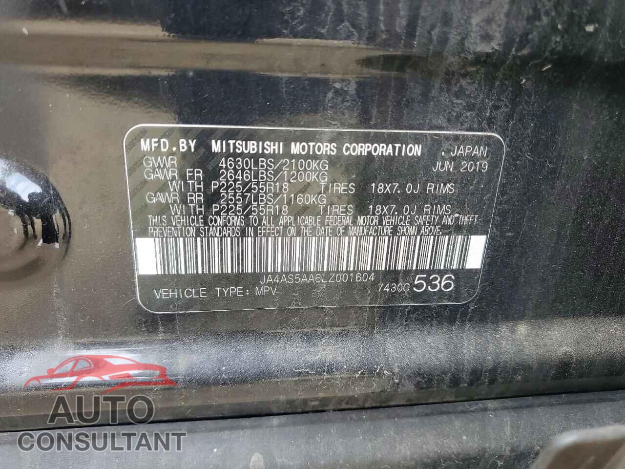 MITSUBISHI ECLIPSE 2020 - JA4AS5AA6LZ001604