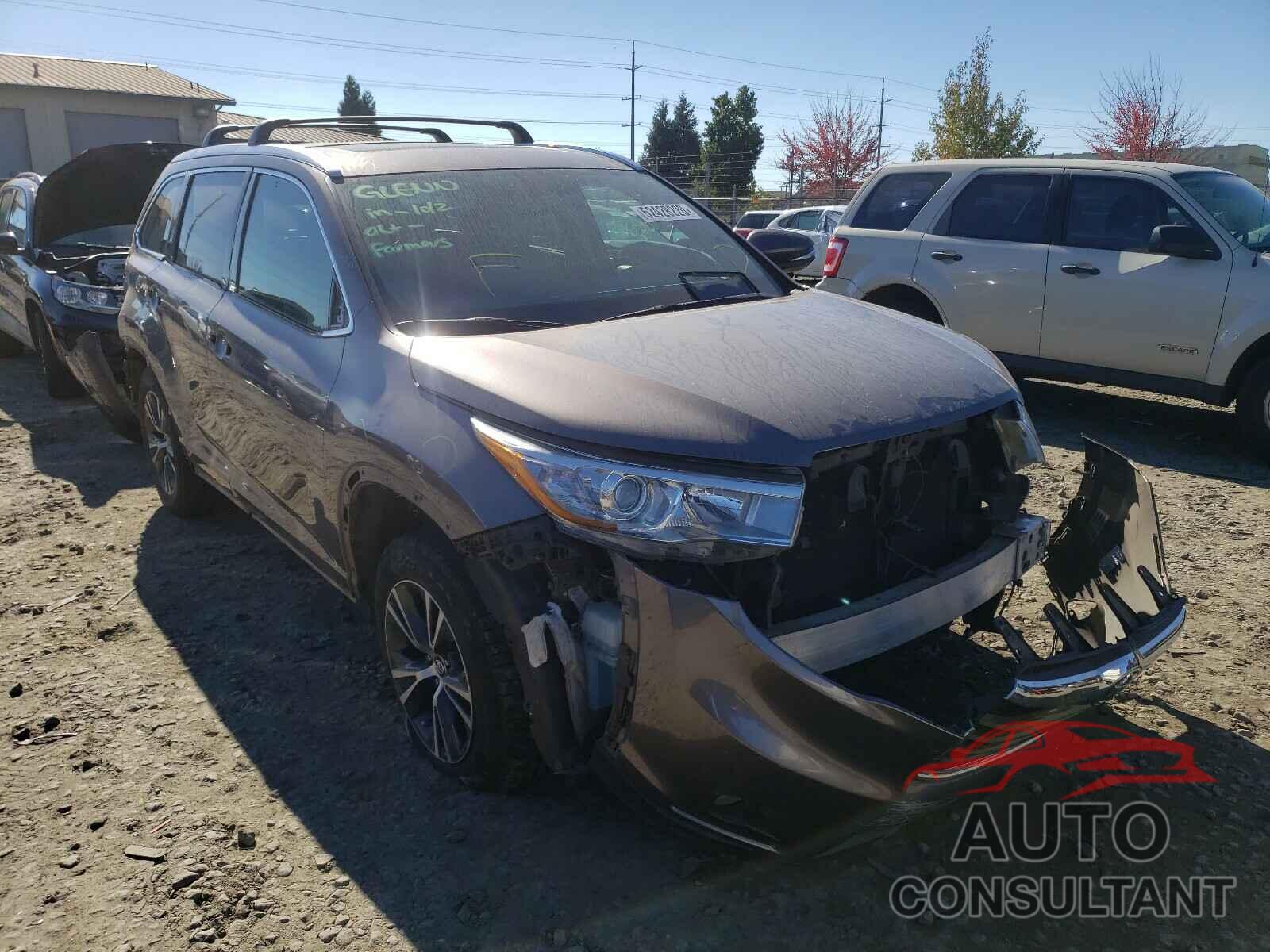 TOYOTA HIGHLANDER 2016 - 5TDJKRFH2GS500393