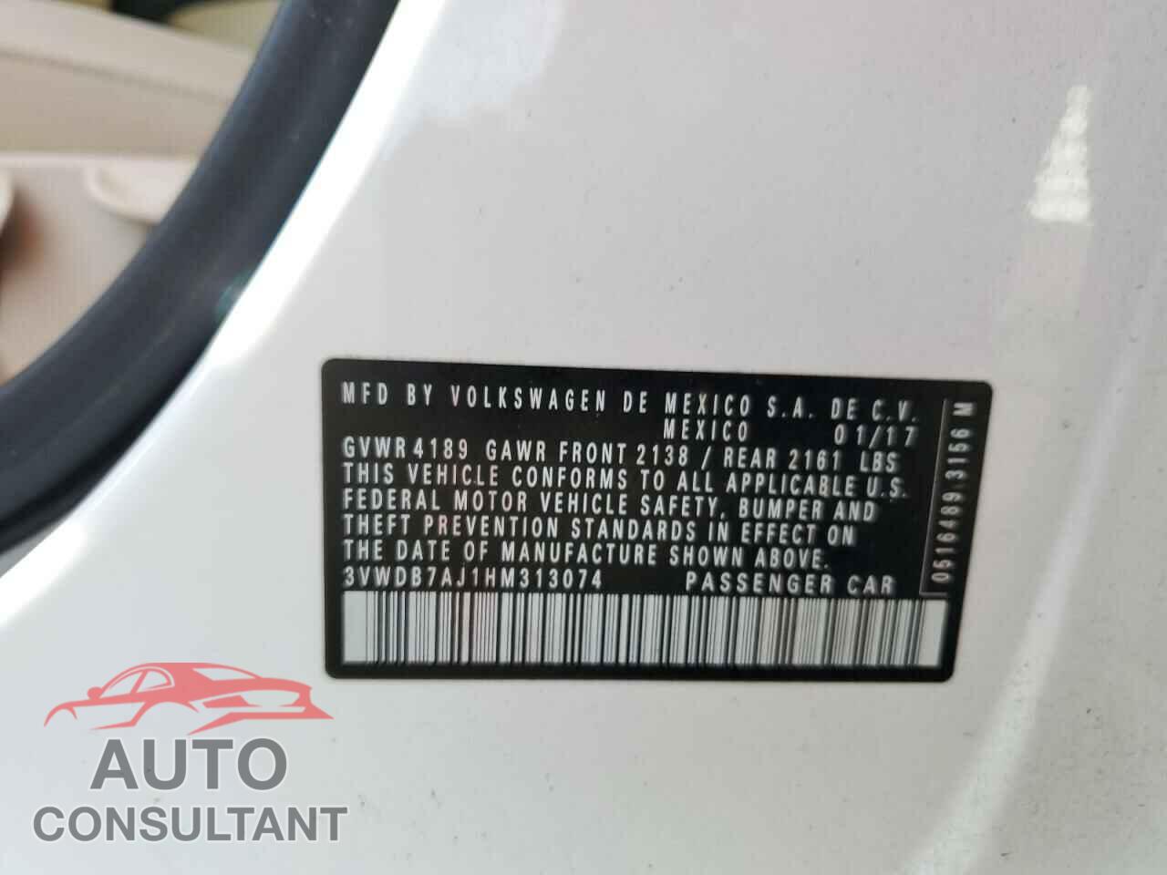 VOLKSWAGEN JETTA 2017 - 3VWDB7AJ1HM313074
