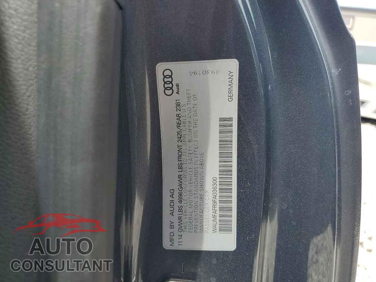 AUDI A5 2015 - WAUMFAFR9FA036300