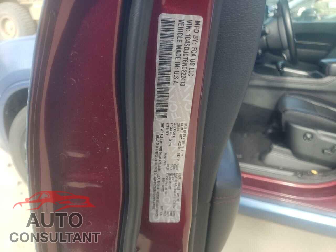DODGE DURANGO 2022 - 1C4SDJCT6NC222413