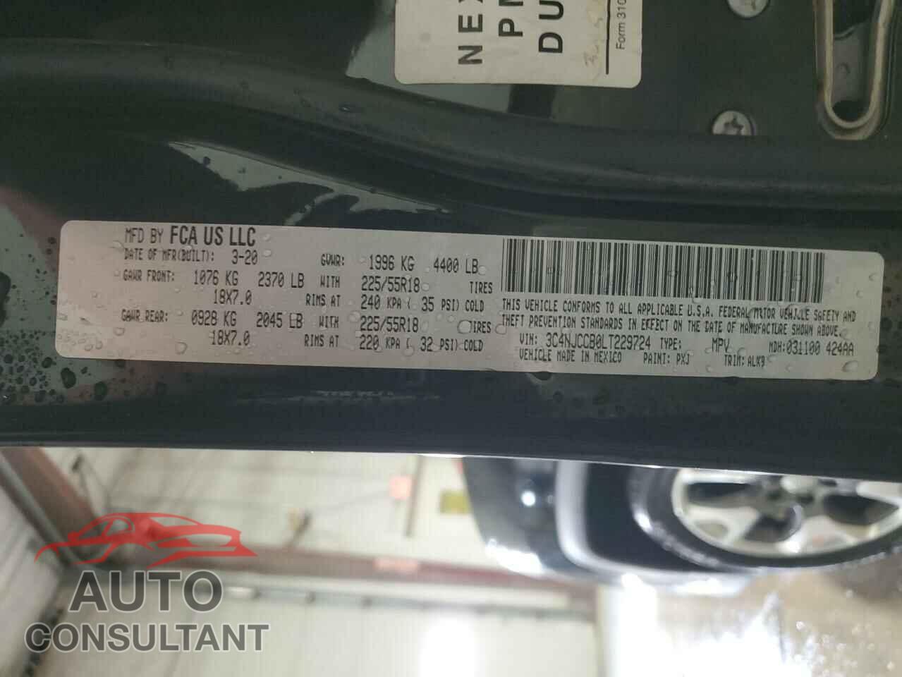 JEEP COMPASS 2020 - 3C4NJCCB0LT229724