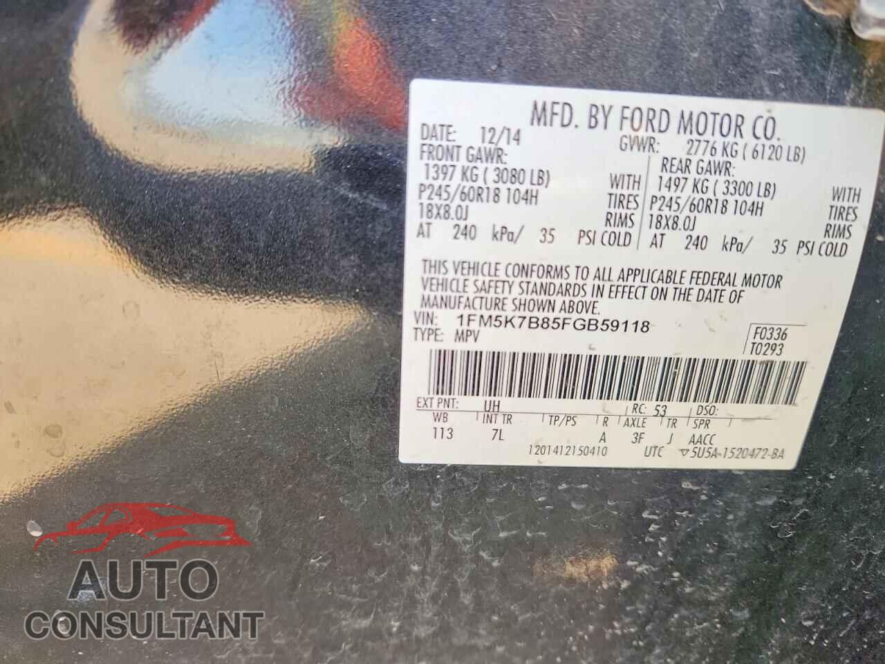 FORD EXPLORER 2015 - 1FM5K7B85FGB59118