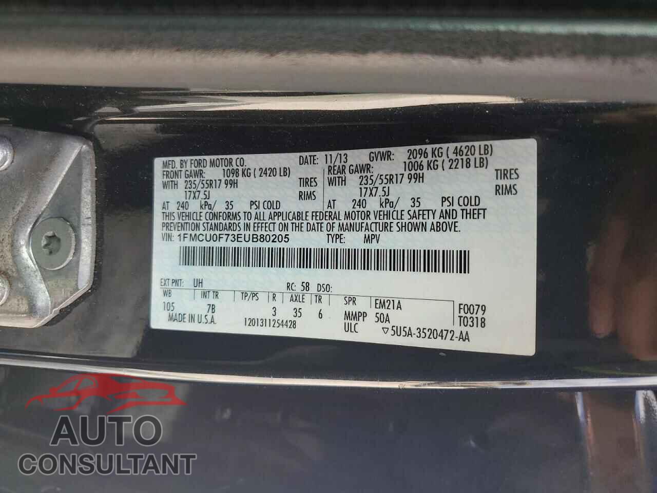 FORD ESCAPE 2014 - 1FMCU0F73EUB80205