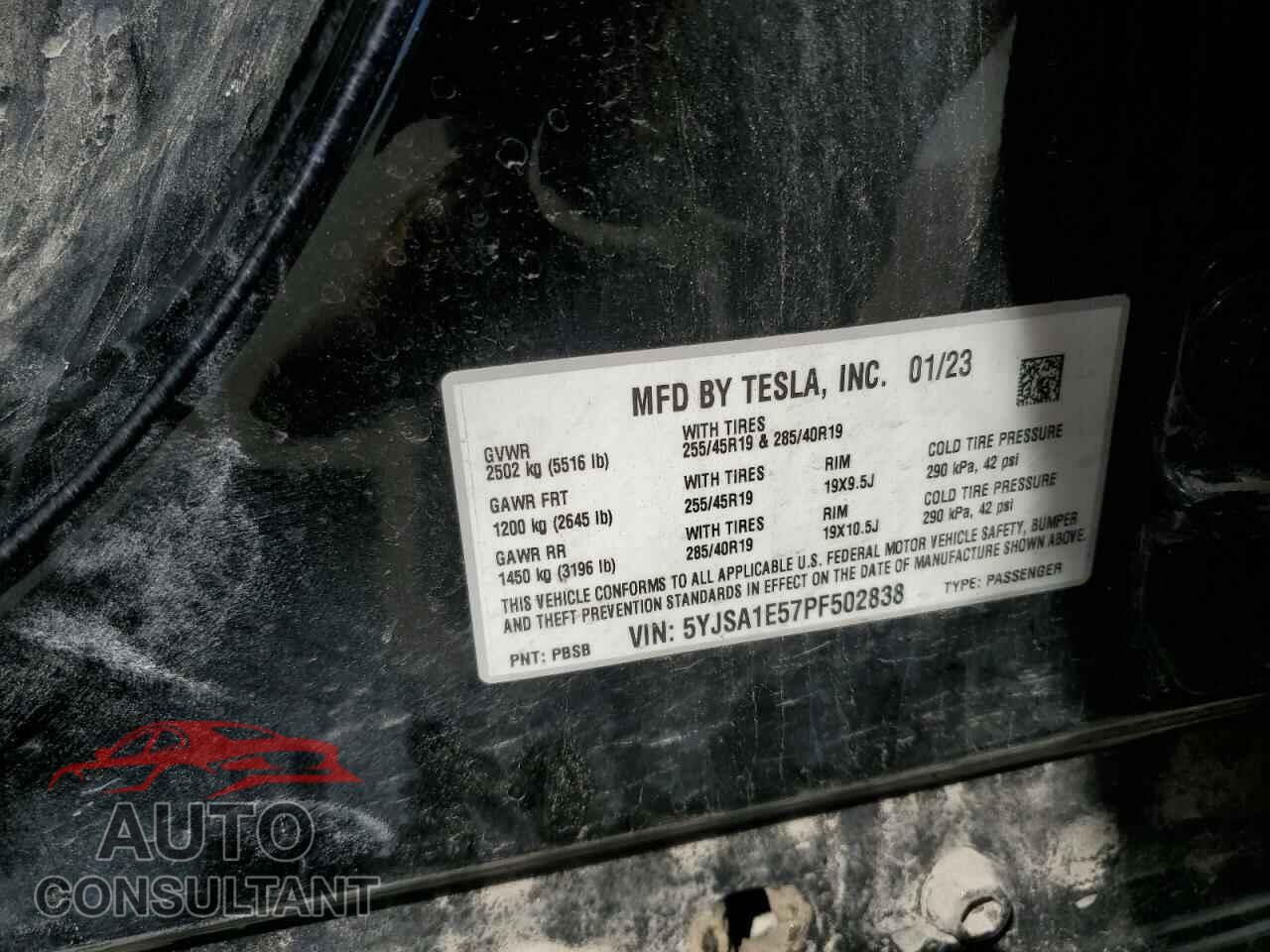 TESLA MODEL S 2023 - 5YJSA1E57PF502838