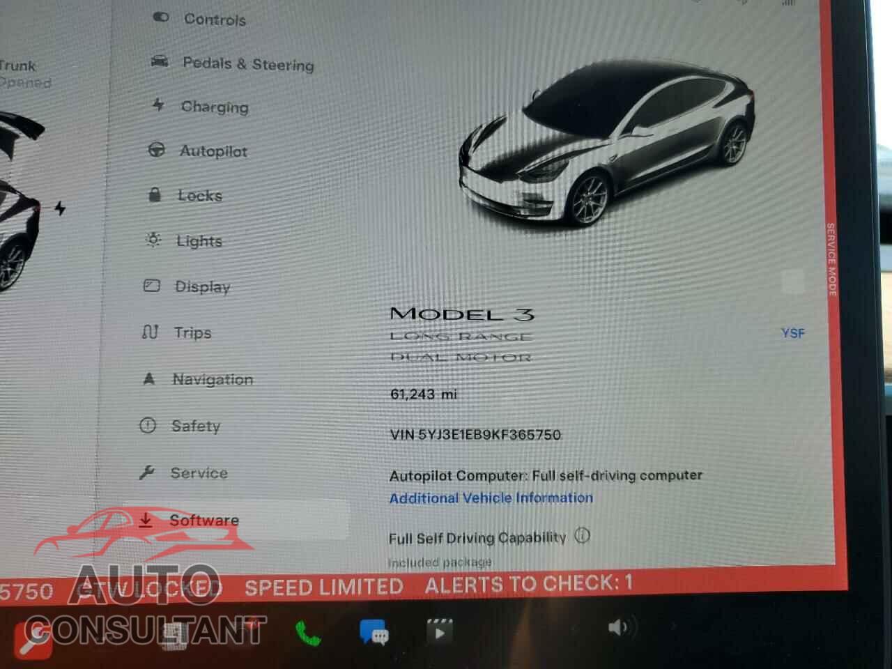 TESLA MODEL 3 2019 - 5YJ3E1EB9KF365750