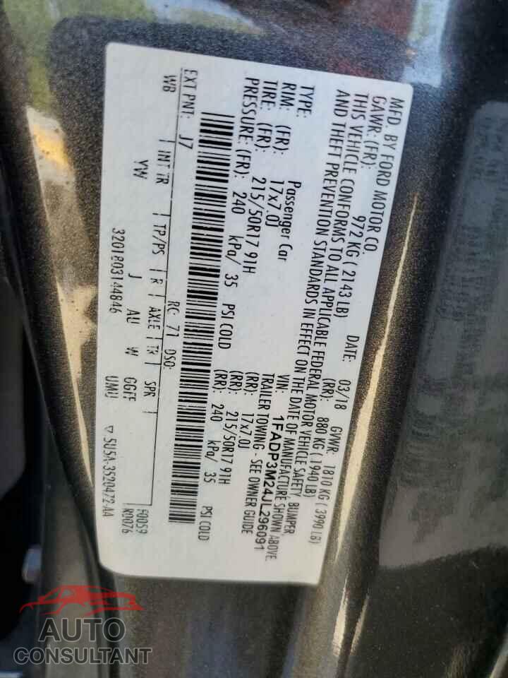 FORD FOCUS 2018 - 1FADP3M24JL296091