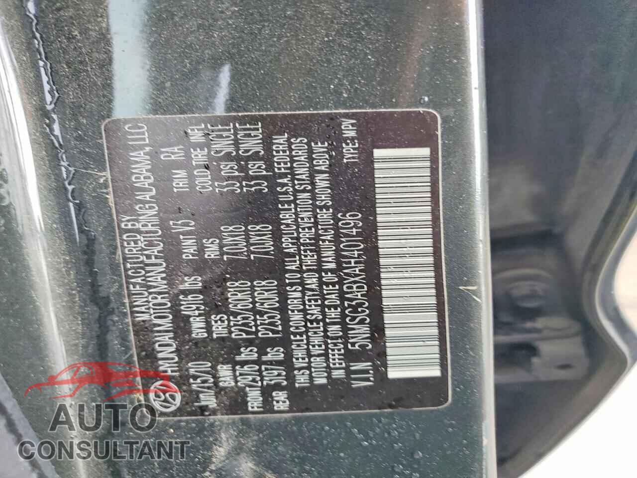 HYUNDAI SANTA FE 2010 - 5NMSG3ABXAH401496