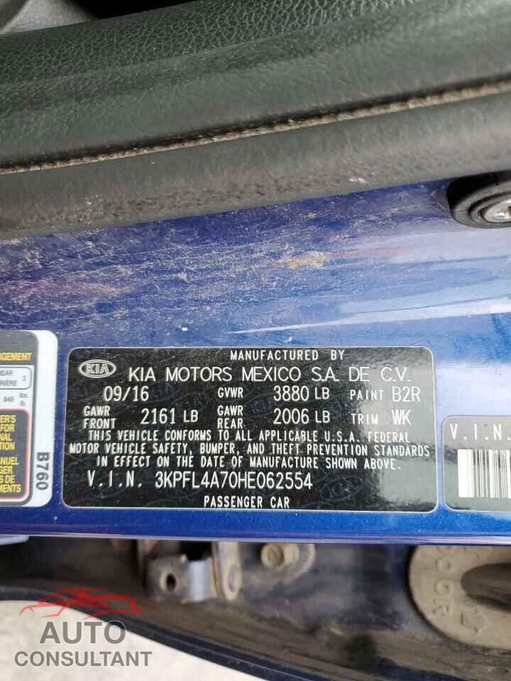KIA FORTE 2017 - 3KPFL4A70HE062554