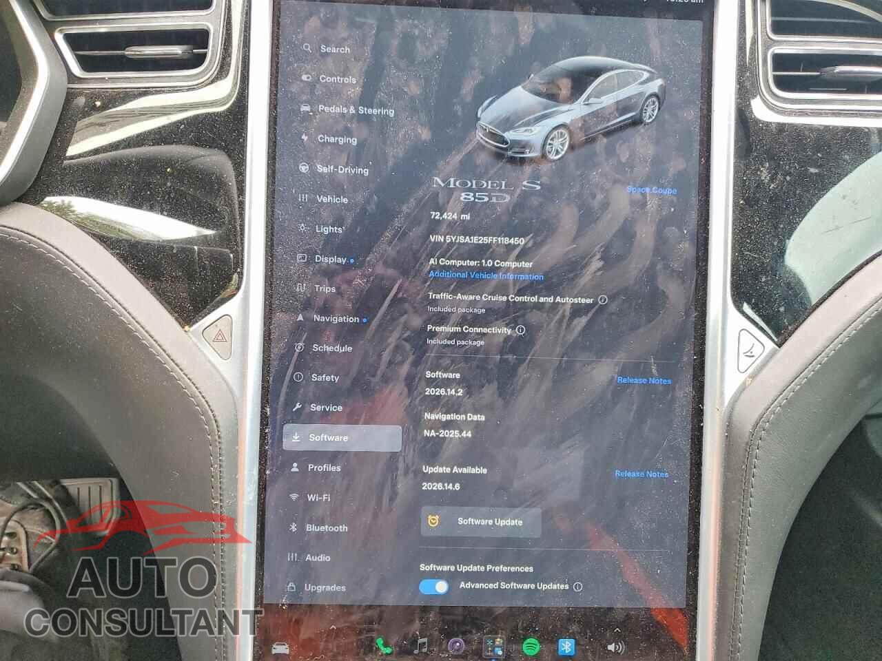 TESLA MODEL S 2015 - 5YJSA1E25FF118450