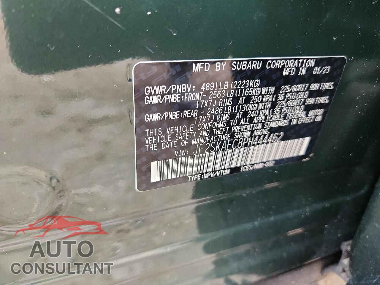 SUBARU FORESTER 2023 - JF2SKAEC8PH444462