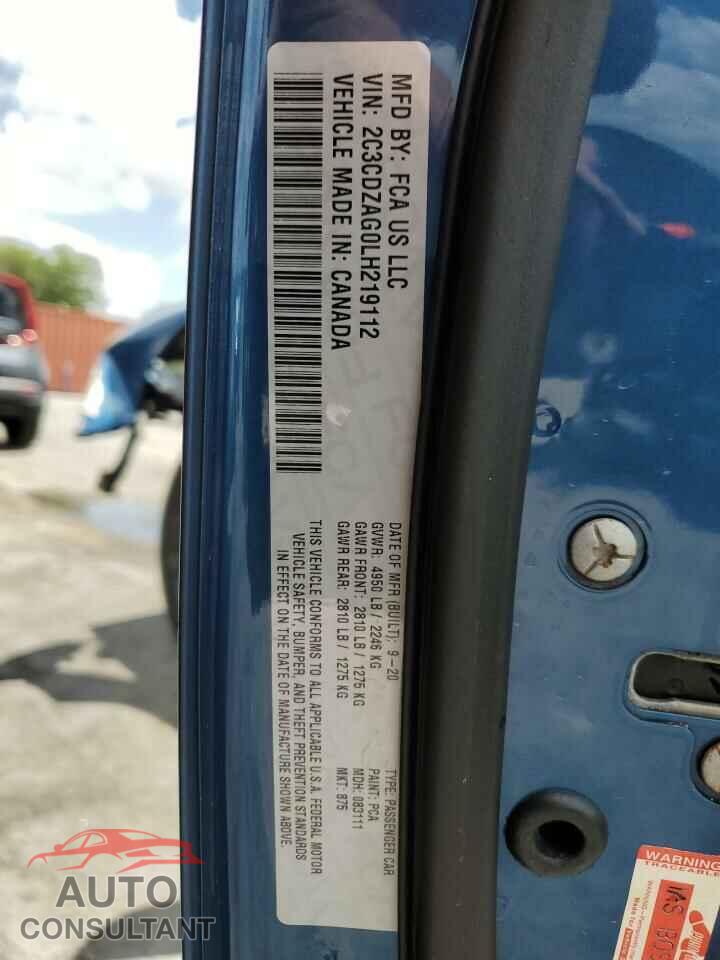 DODGE CHALLENGER 2020 - 2C3CDZAG0LH219112