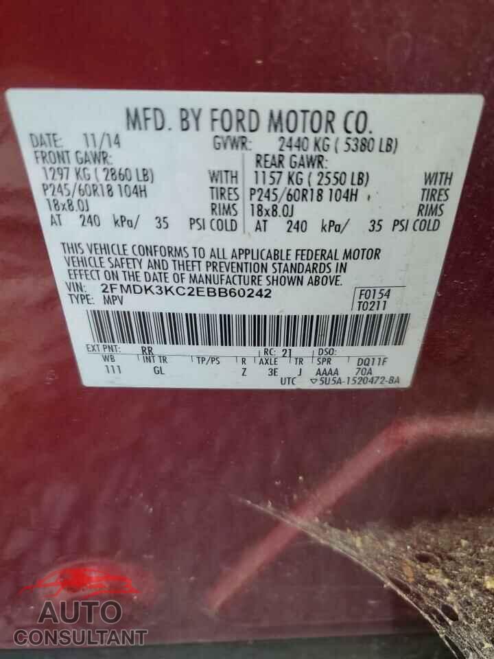 FORD EDGE 2014 - 2FMDK3KC2EBB60242