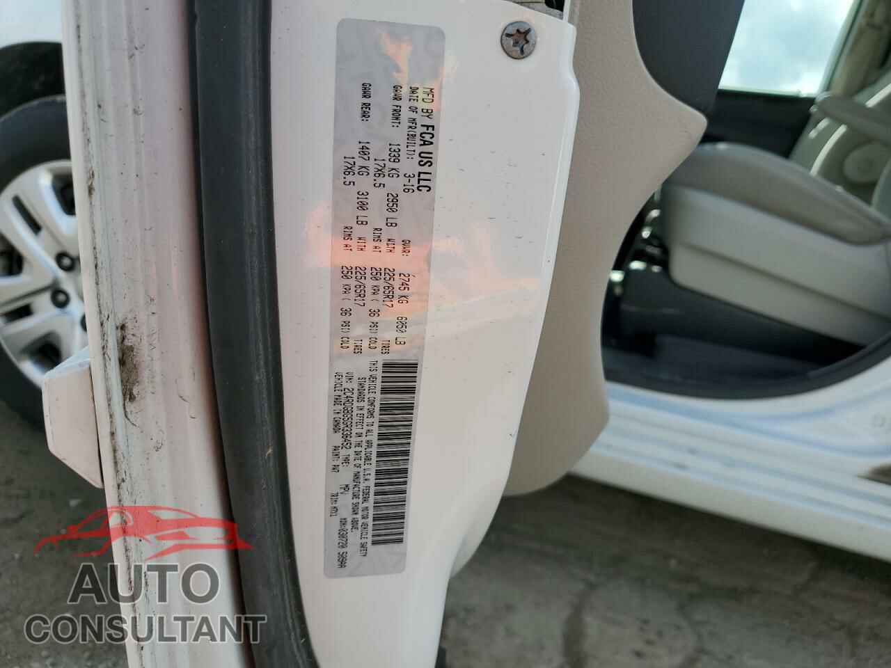 DODGE CARAVAN 2016 - 2C4RDGBG5GR336452
