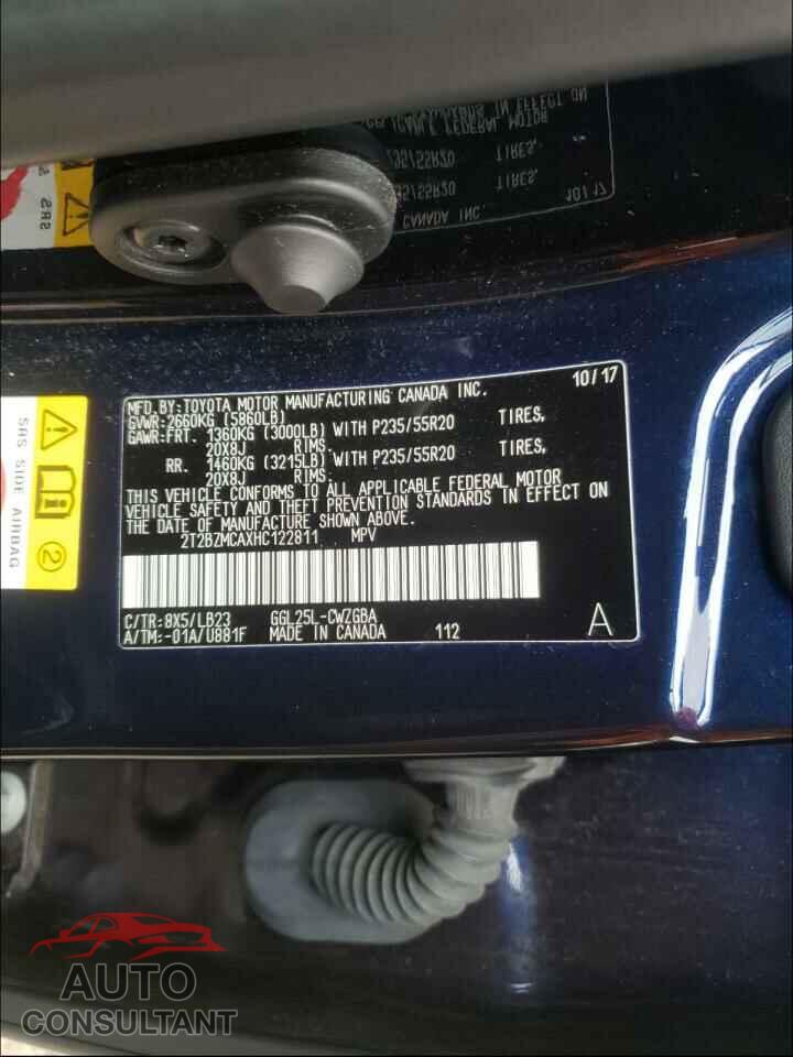 LEXUS RX350 2017 - 2T2BZMCAXHC122811