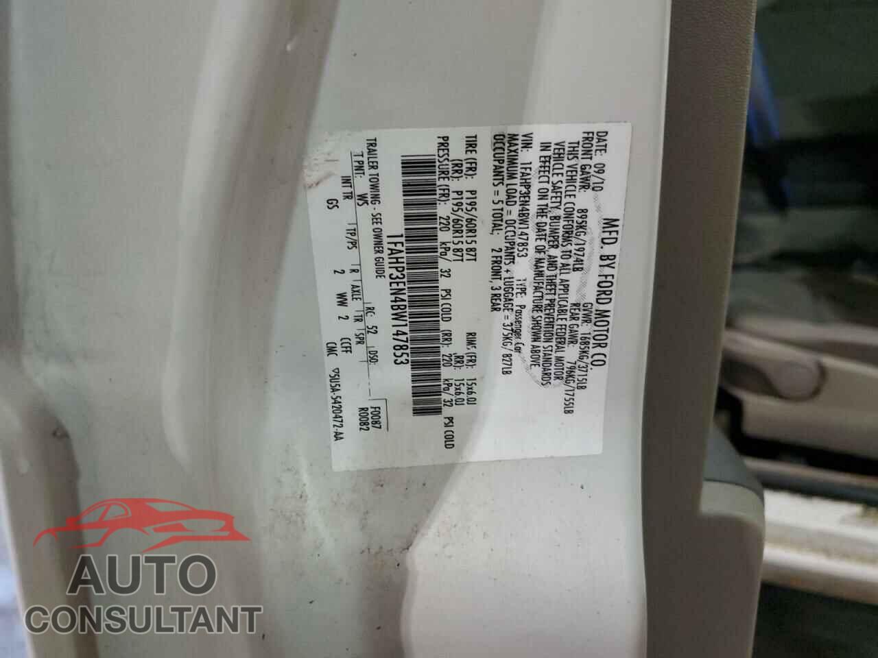 FORD FOCUS 2011 - 1FAHP3EN4BW147853