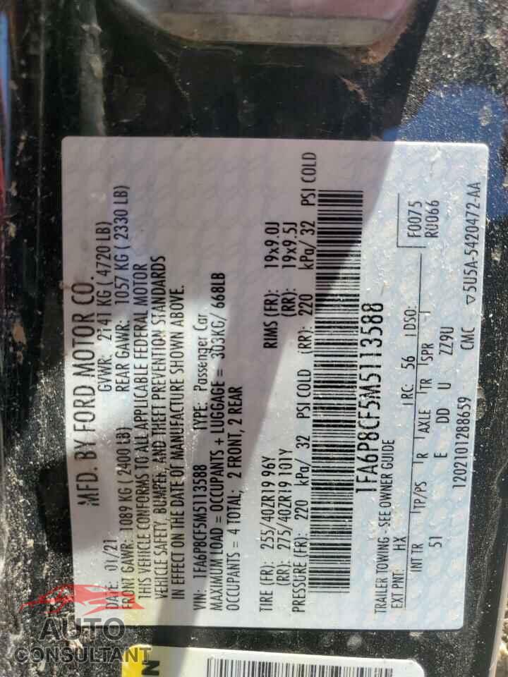 FORD MUSTANG 2021 - 1FA6P8CF5M5113588