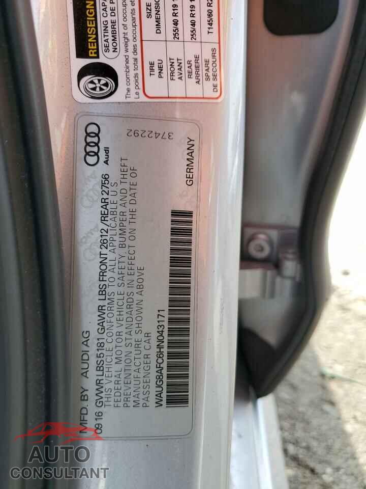 AUDI A6 2017 - WAUG8AFC6HN043171