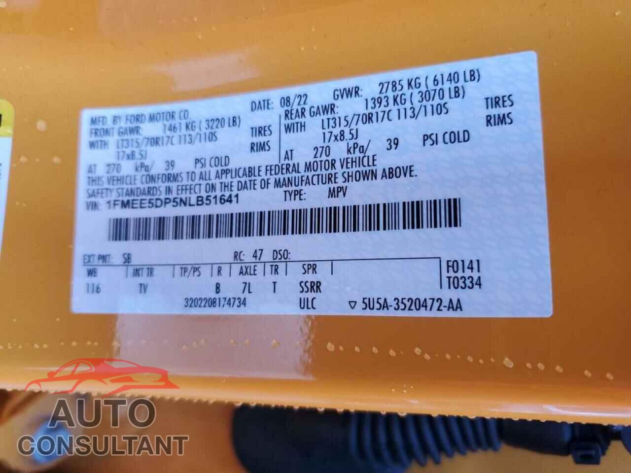 FORD BRONCO 2022 - 1FMEE5DP5NLB51641