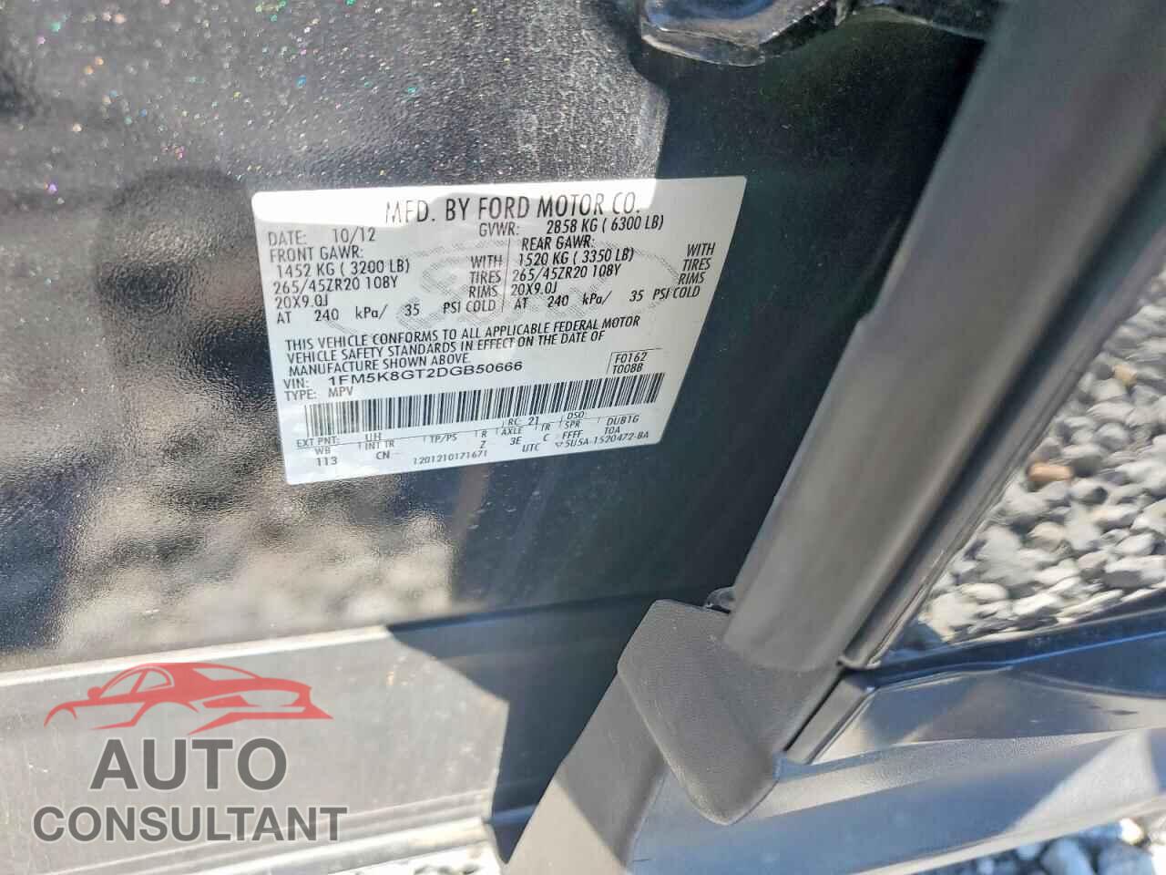 FORD EXPLORER 2013 - 1FM5K8GT2DGB50666