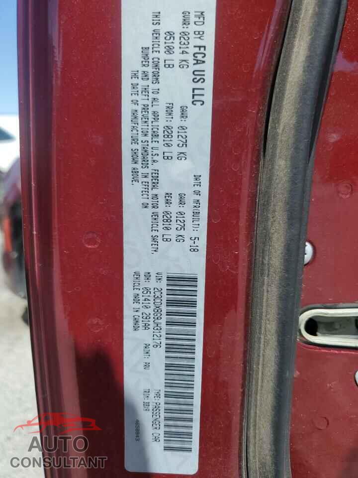 DODGE CHARGER 2018 - 2C3CDXBG9JH312176