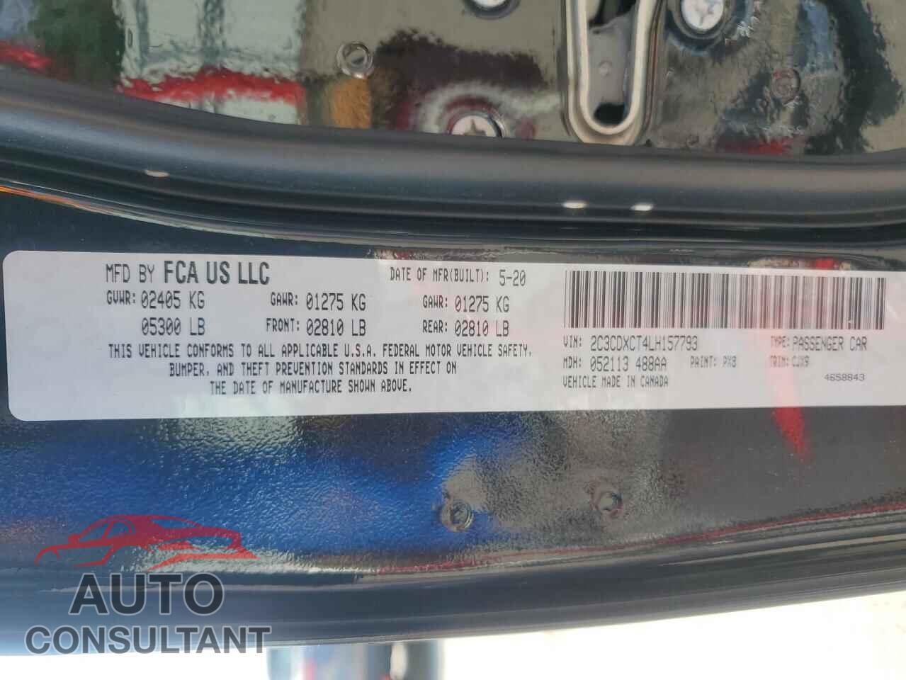 DODGE CHARGER 2020 - 2C3CDXCT4LH157793