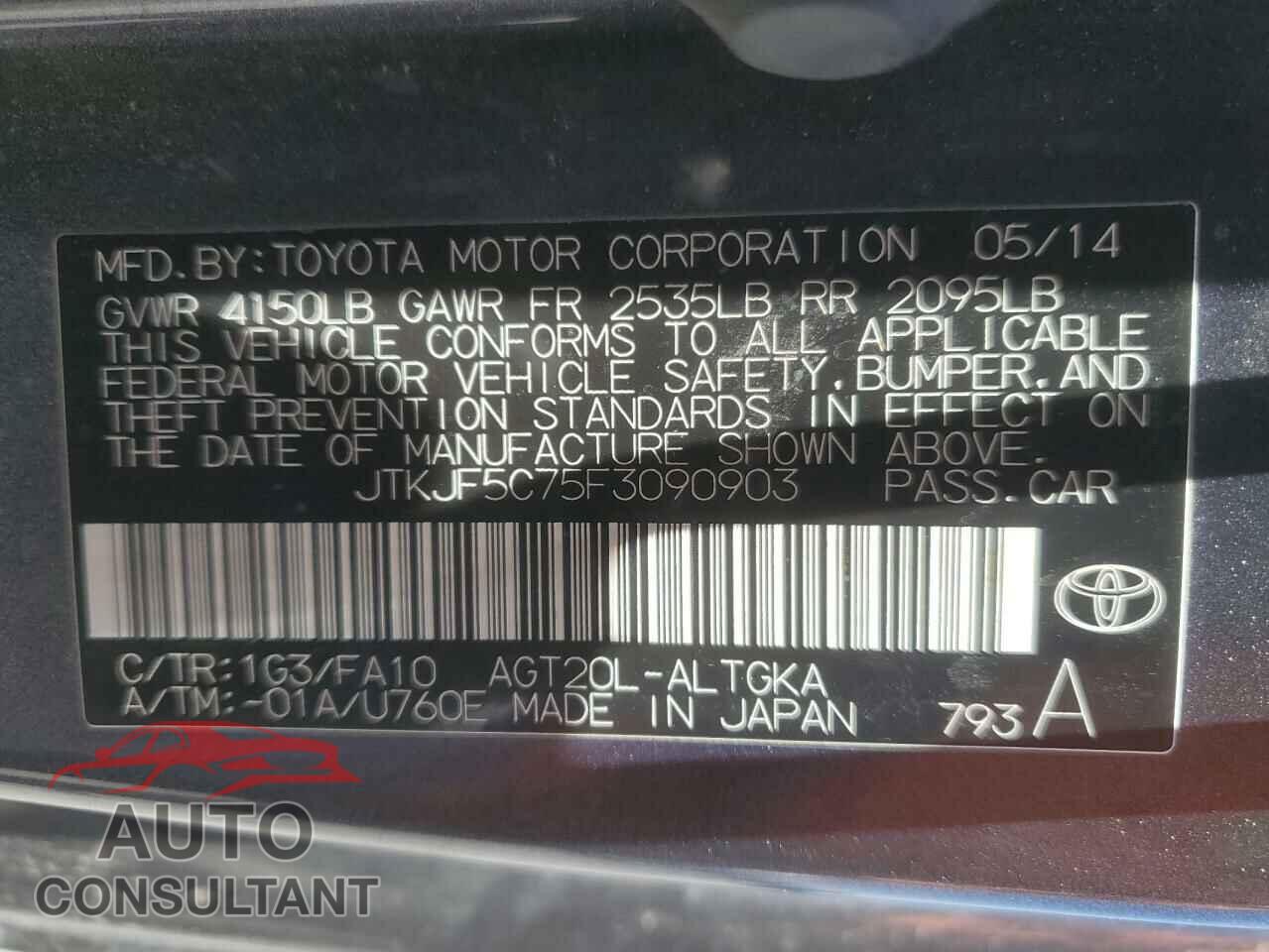 TOYOTA SCION 2015 - JTKJF5C75F3090903