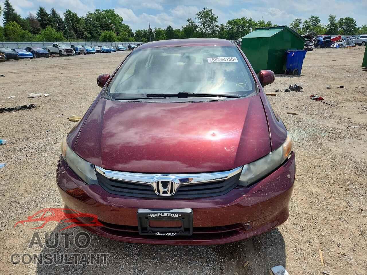 HONDA CIVIC 2012 - 19XFB2F56CE369458