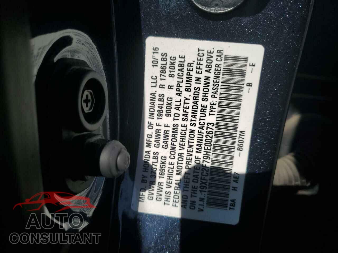 HONDA CIVIC 2017 - 19XFC2F79HE002673