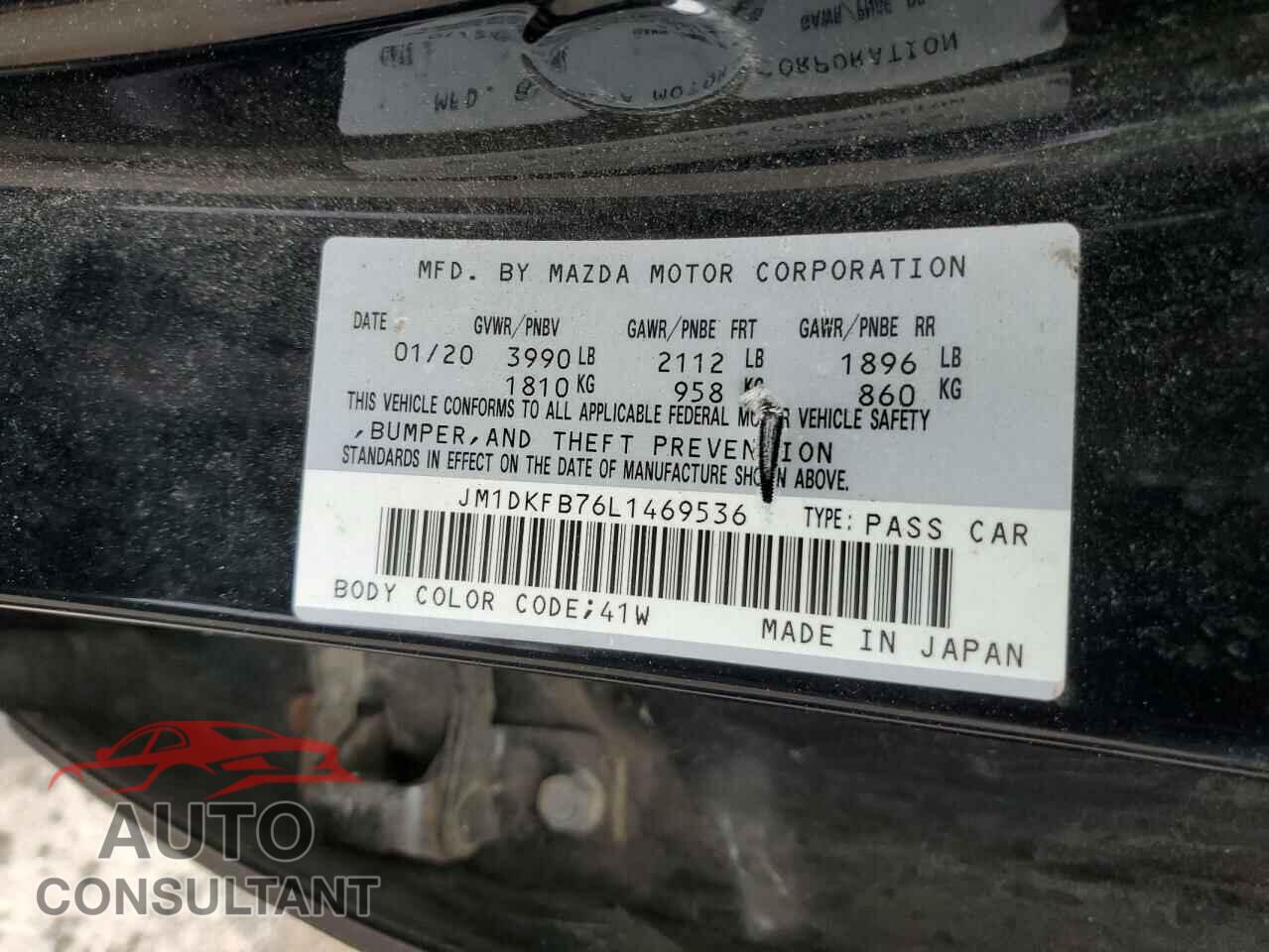 MAZDA CX-3 2020 - JM1DKFB76L1469536