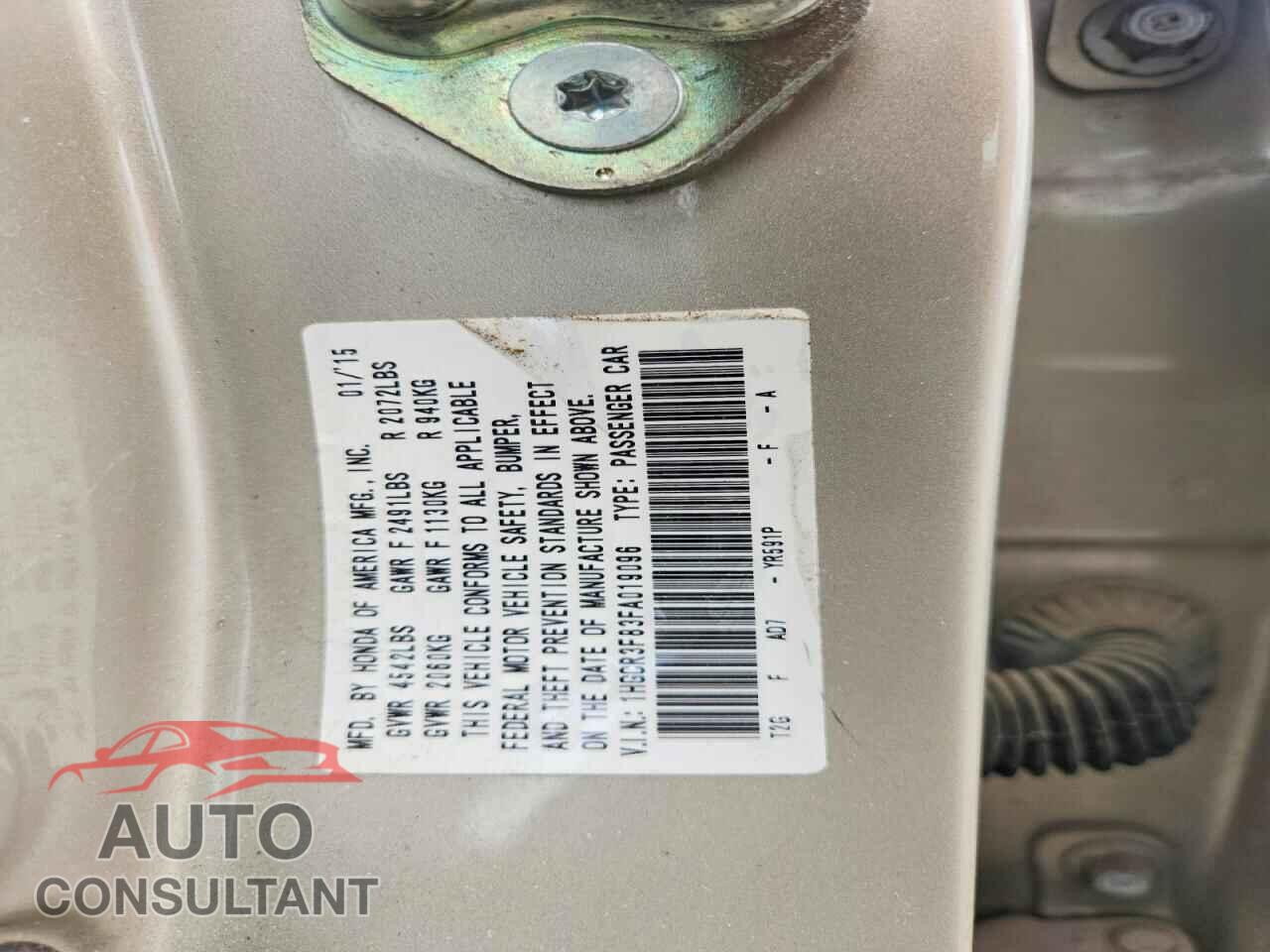 HONDA ACCORD 2015 - 1HGCR3F83FA019096