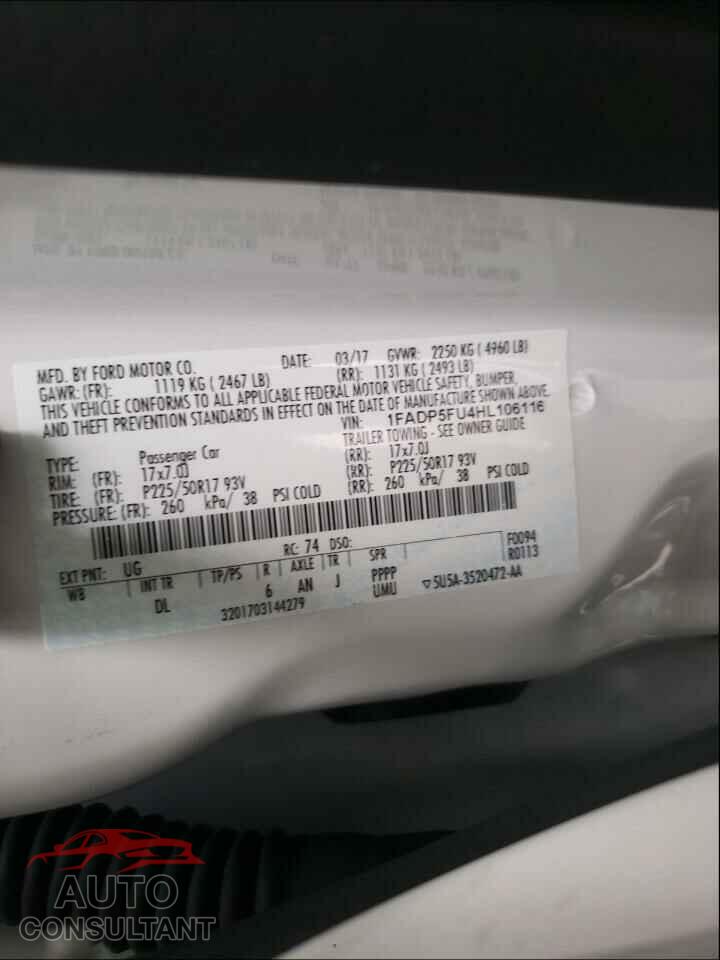 FORD CMAX 2017 - 1FADP5FU4HL106116