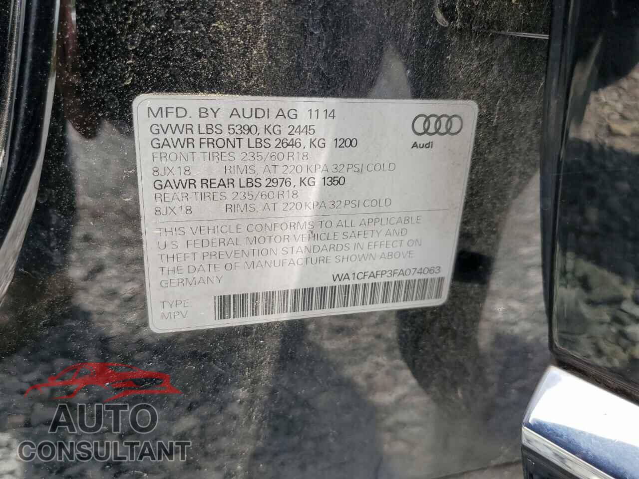 AUDI Q5 2015 - WA1CFAFP3FA074063