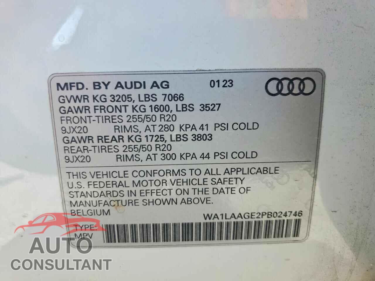 AUDI E-TRON 2023 - WA1LAAGE2PB024746