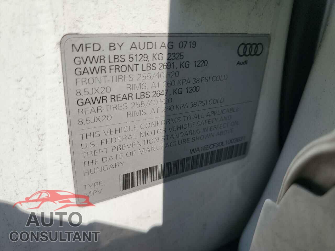 AUDI Q3 2020 - WA1EECF30L1003631