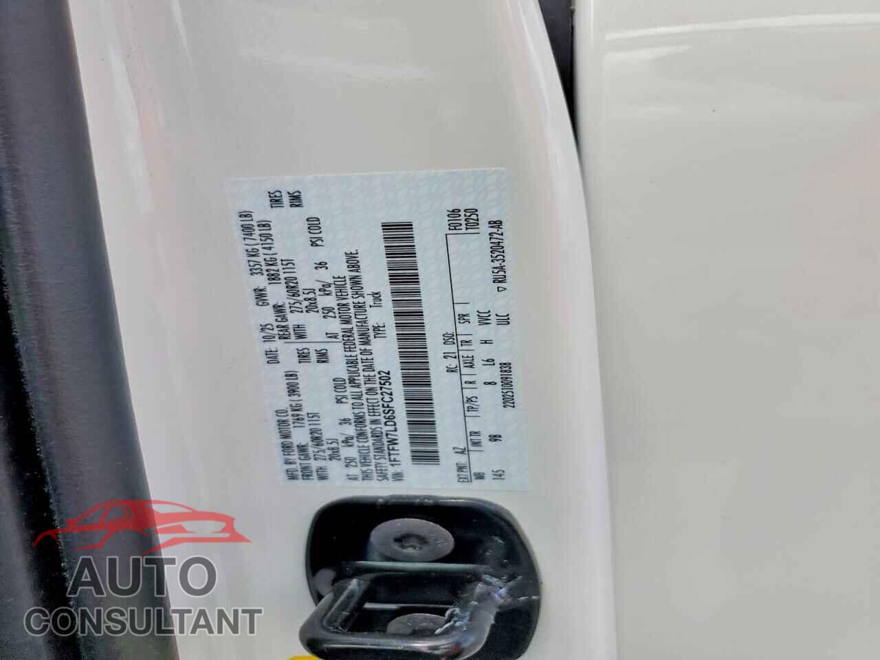 FORD F150 2025 - 1FTFW7LD6SFC27502