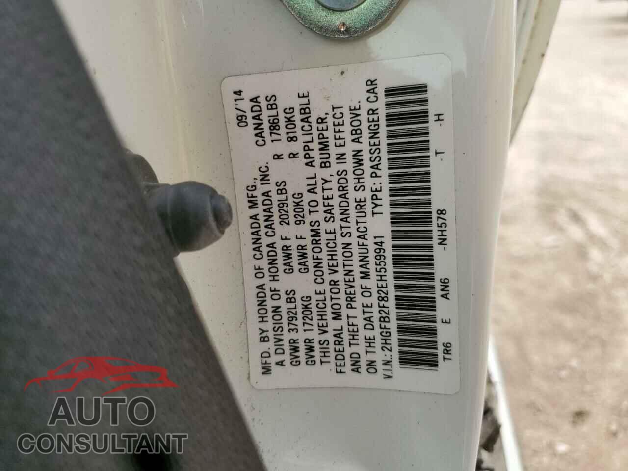 HONDA CIVIC 2014 - 2HGFB2F82EH559941