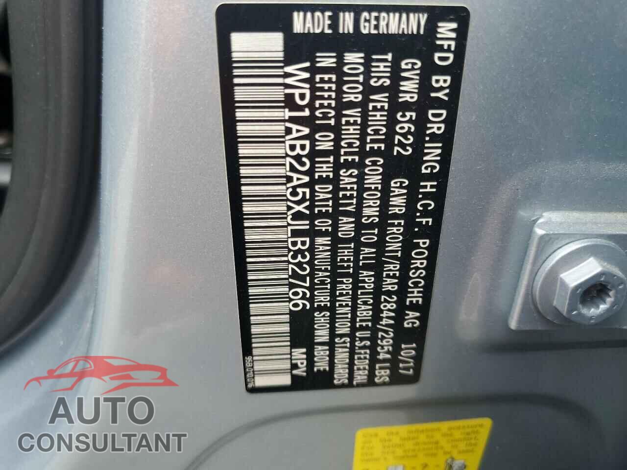 PORSCHE MACAN 2018 - WP1AB2A5XJLB32766