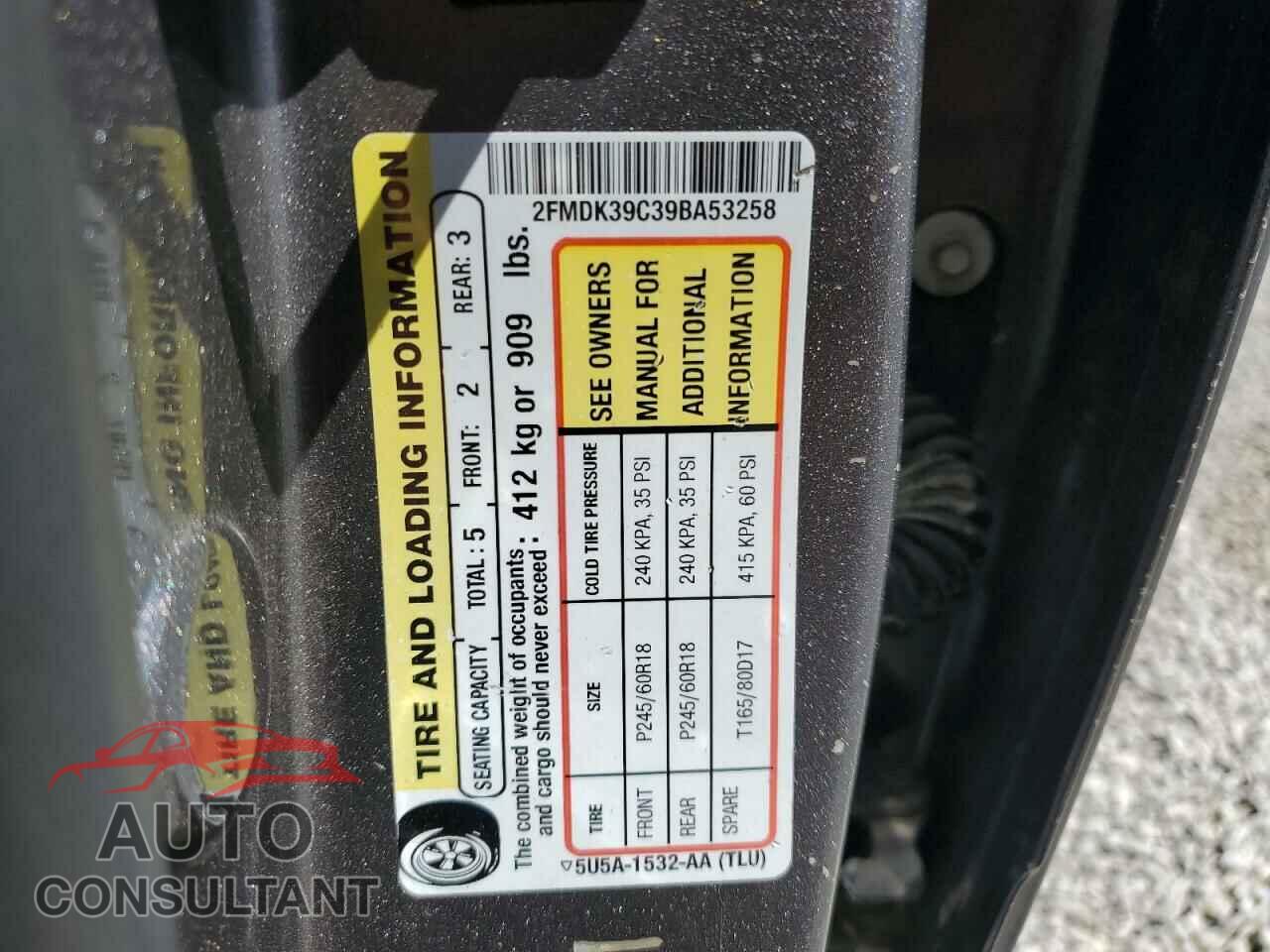 FORD EDGE 2009 - 2FMDK39C39BA53258