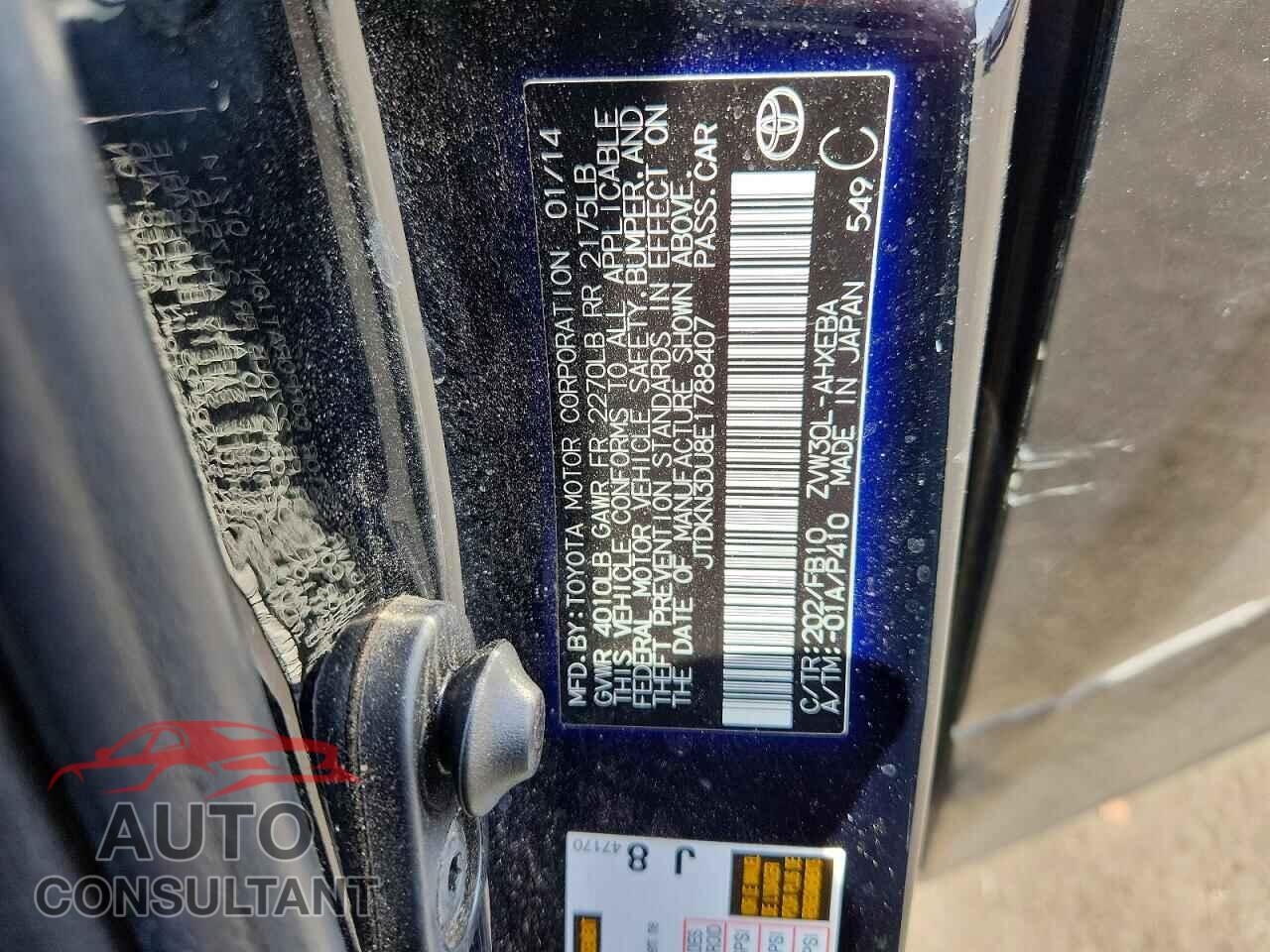 TOYOTA PRIUS 2014 - JTDKN3DU8E1788407