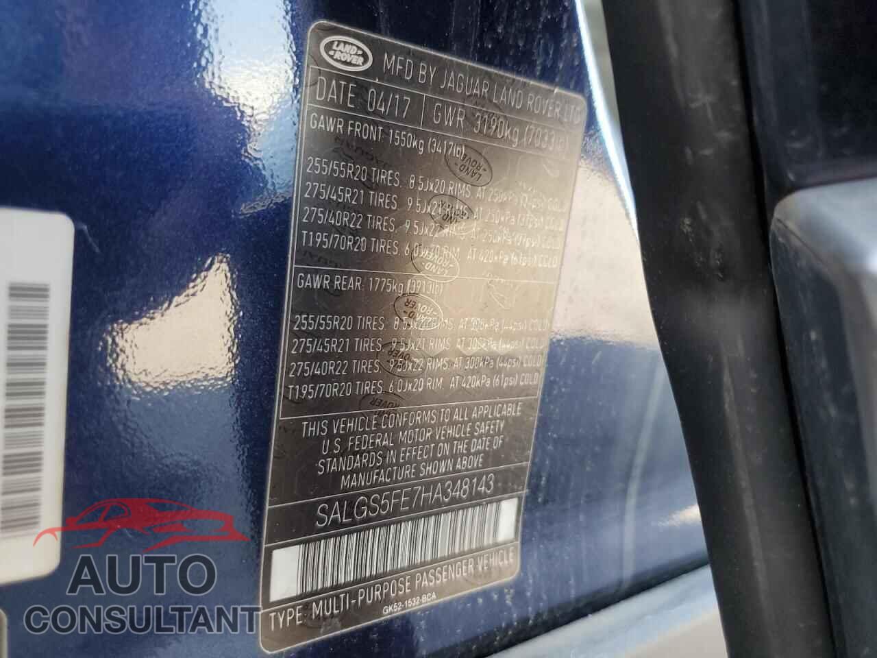 LAND ROVER RANGEROVER 2017 - SALGS5FE7HA348143