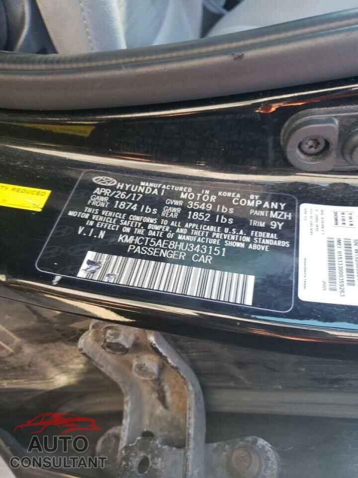 HYUNDAI ACCENT 2017 - KMHCT5AE8HU343151