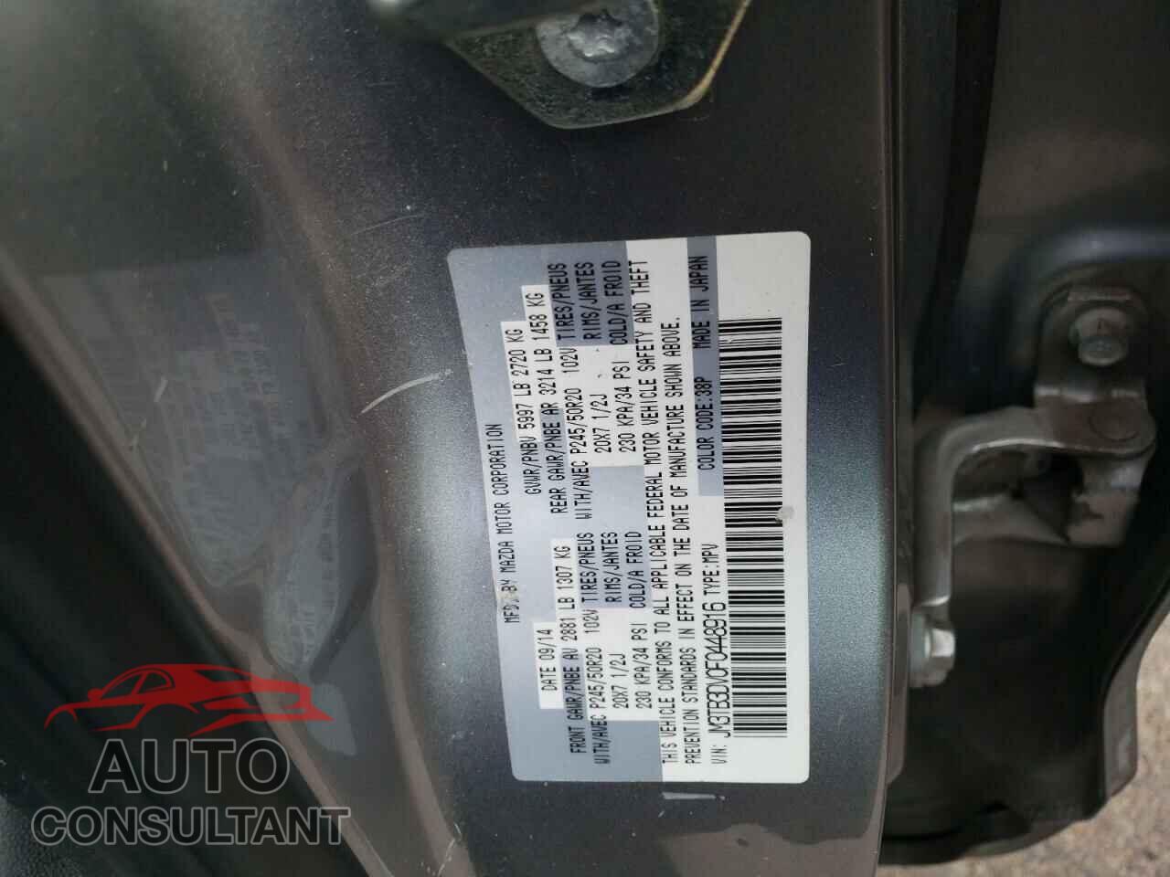 MAZDA CX-9 2015 - JM3TB3DV0F0448916