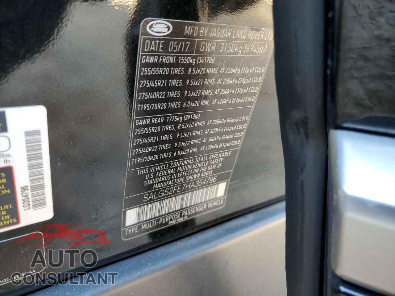 LAND ROVER RANGEROVER 2017 - SALGS2FE7HA354796
