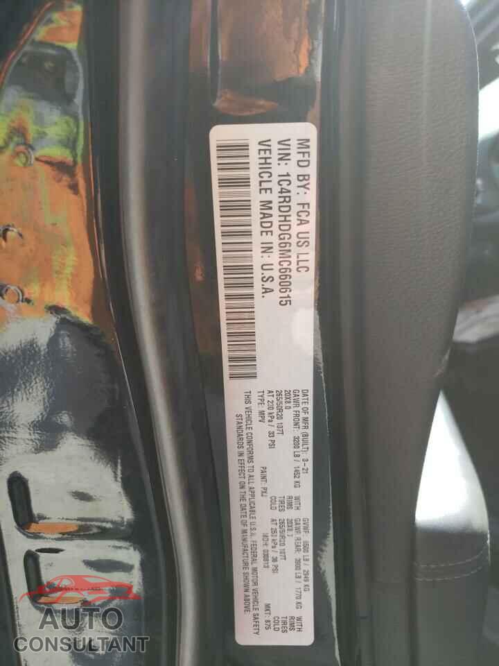 DODGE DURANGO 2021 - 1C4RDHDG6MC660615
