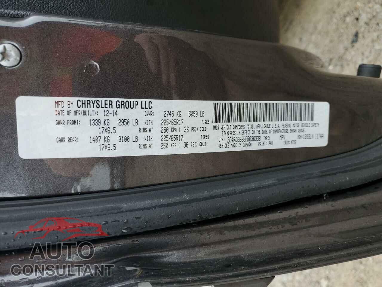 DODGE CARAVAN 2015 - 2C4RDGBG8FR636338