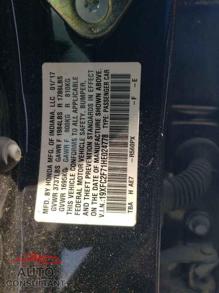 HONDA CIVIC 2017 - 19XFC2F71HE024778