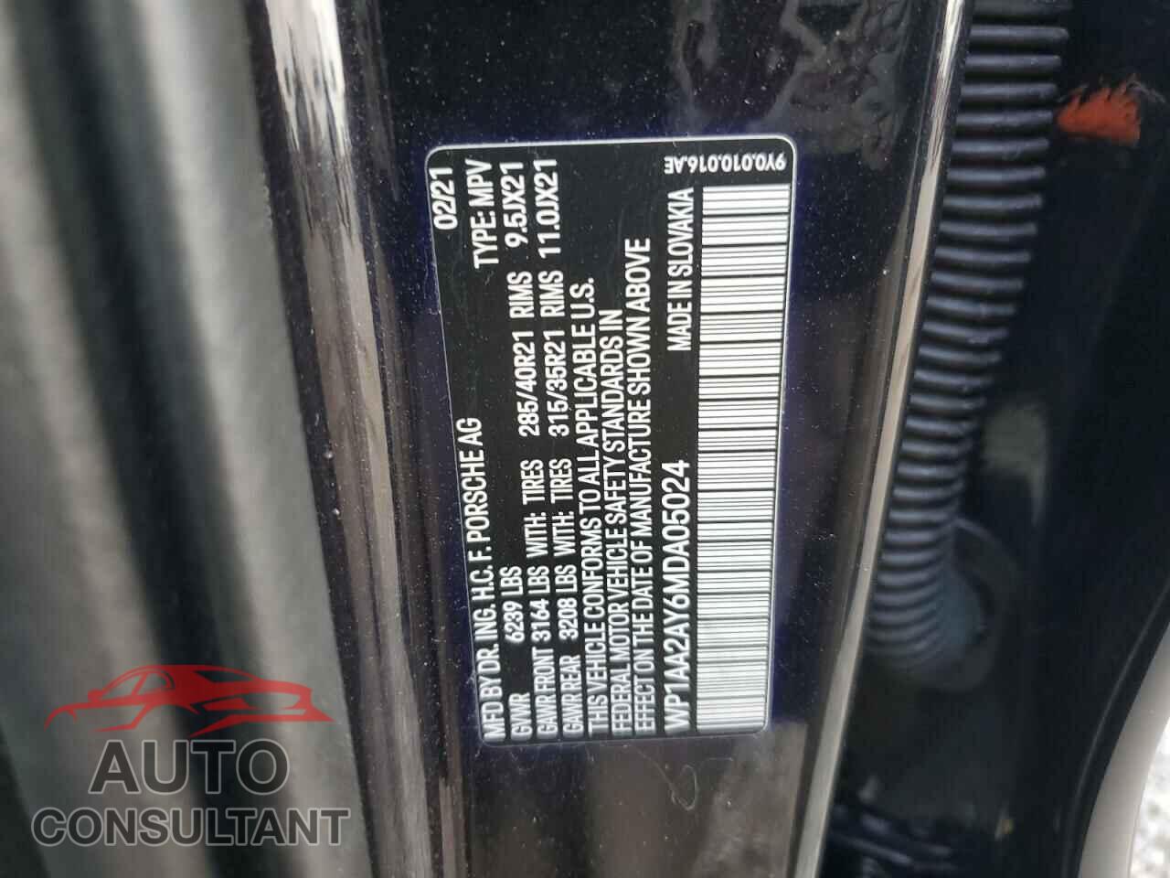 PORSCHE CAYENNE 2021 - WP1AA2AY6MDA05024