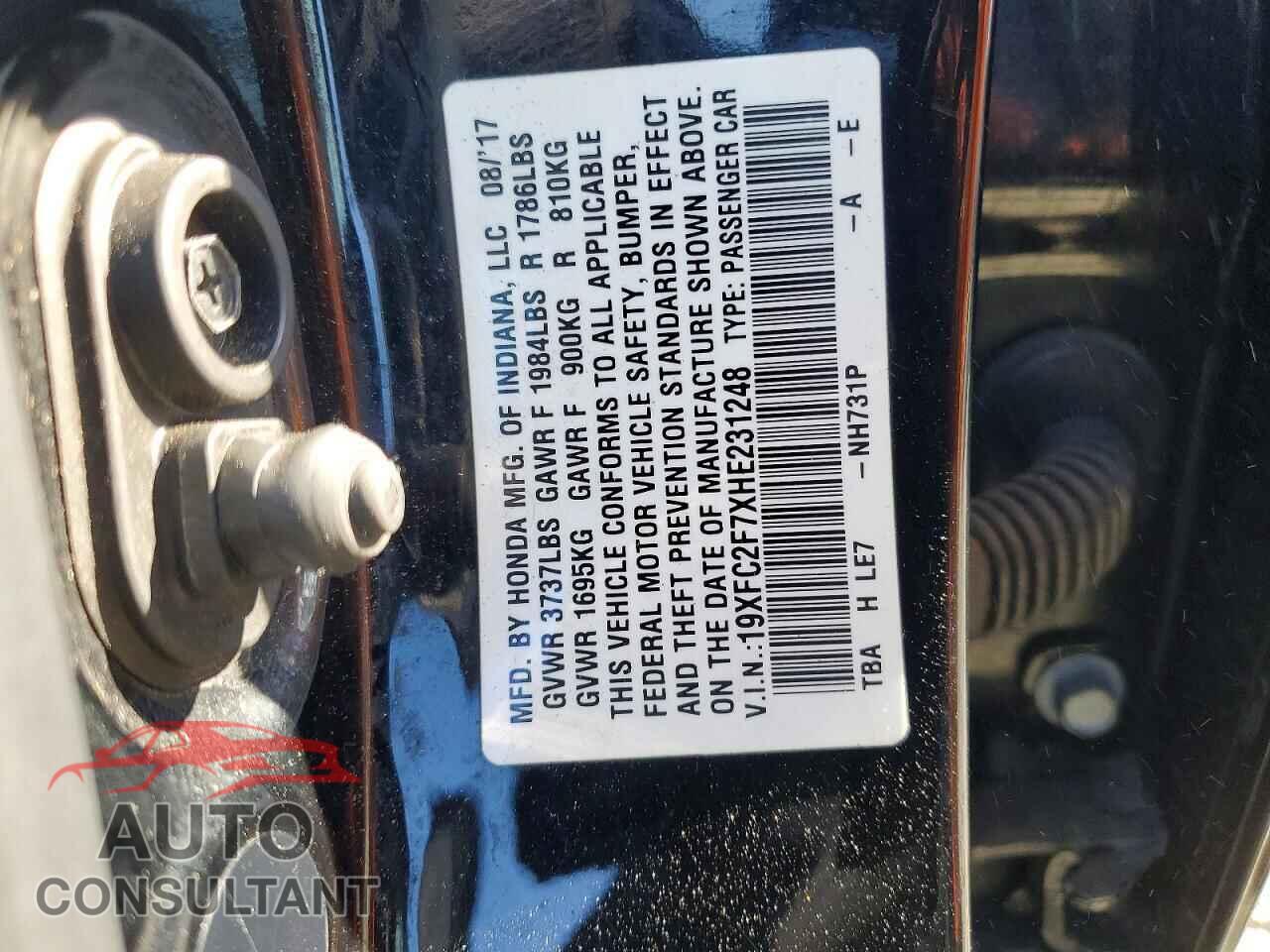 HONDA CIVIC 2017 - 19XFC2F7XHE231248